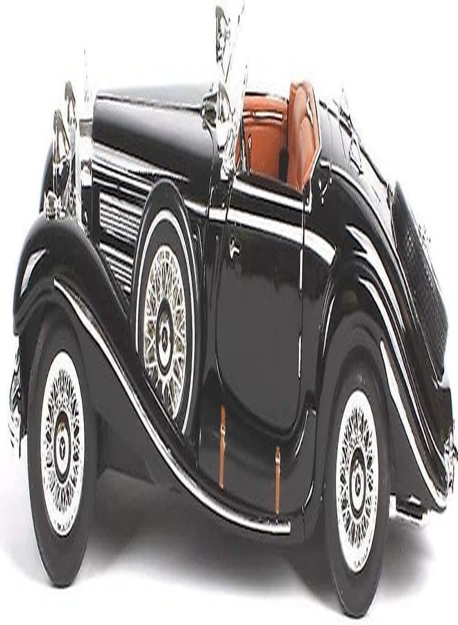 YIQELU 1:24 Scale Exclusive Alloy Metal Pull Back Die-cast Car Model with Sound Light Mini Auto Toy for Kids Metal Model Toy Car with Sound and Light (1.18-1936 Merrc-Bennz Classic -Black) - Image 5